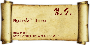 Nyirő Imre névjegykártya